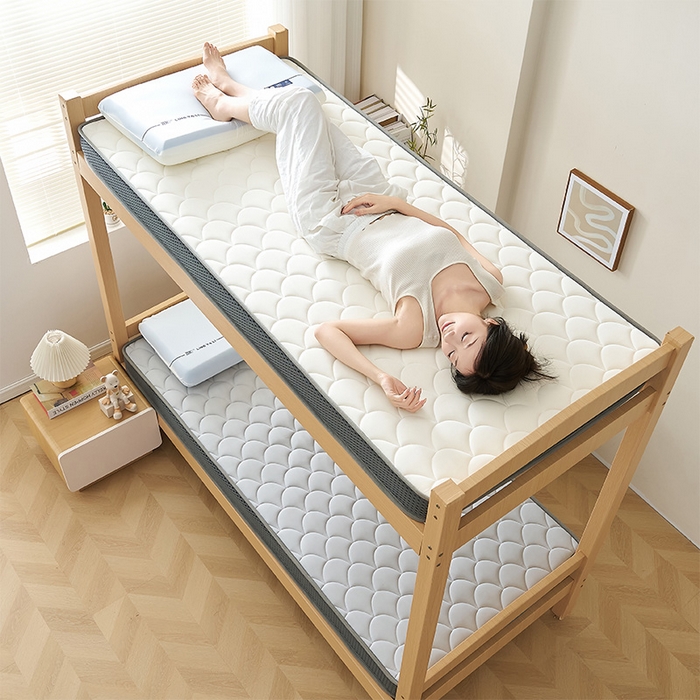 91家纺网 家纺一手货源 找家纺 锦丝钰床垫 2025新款乳胶记忆棉床垫-小床 立体-月光白