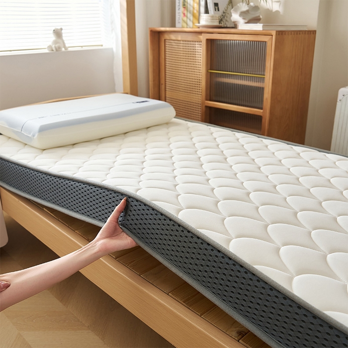 91家纺网 家纺一手货源 找家纺 锦丝钰床垫 2025新款乳胶记忆棉床垫-小床 立体-月光白