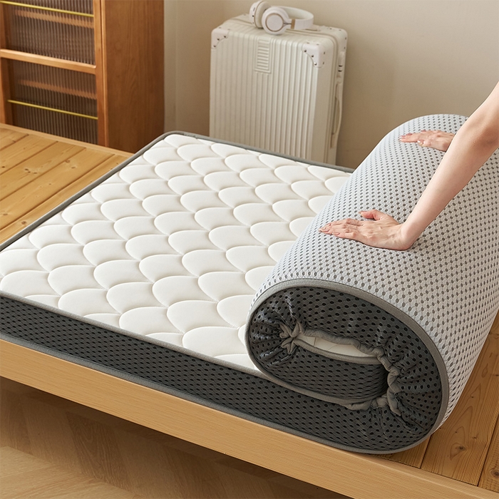 91家纺网 家纺一手货源 找家纺 锦丝钰床垫 2025新款乳胶记忆棉床垫-小床 立体-月光白