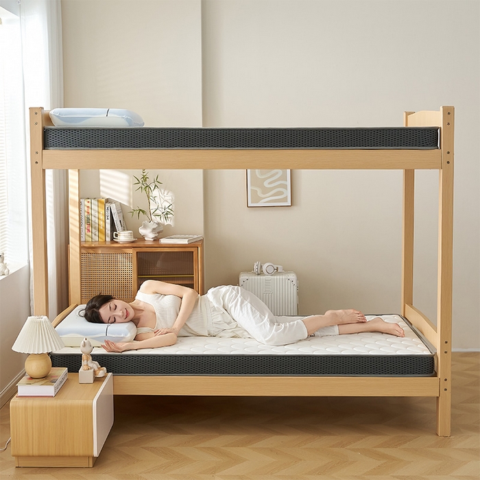 91家纺网 家纺一手货源 找家纺 锦丝钰床垫 2025新款乳胶记忆棉床垫-小床 立体-月光白