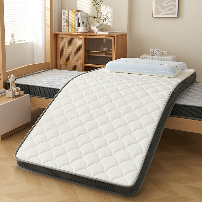 91家纺网 家纺一手货源 找家纺 锦丝钰床垫 2025新款乳胶记忆棉床垫-小床 立体-月光白