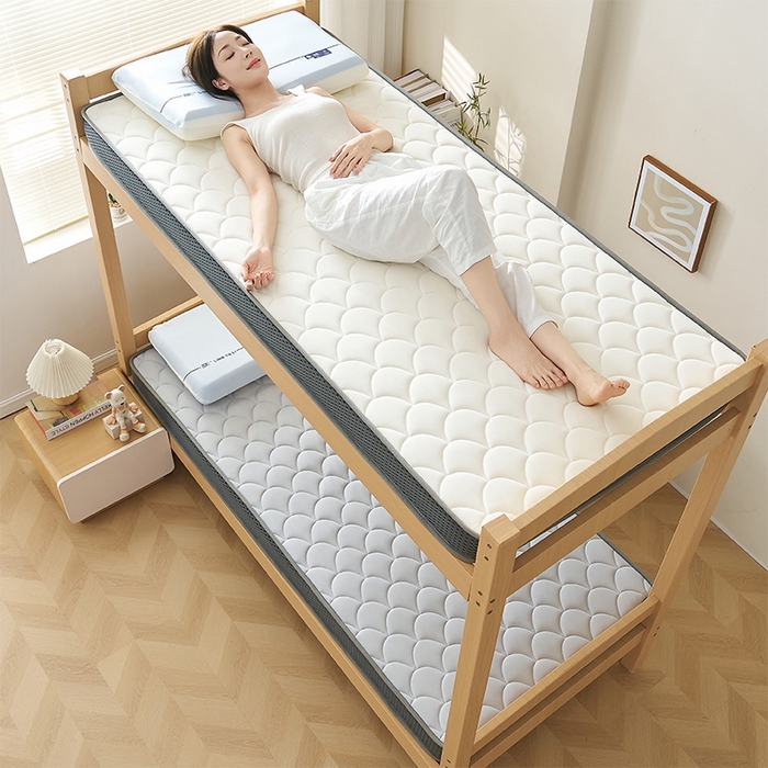 91家纺网 家纺一手货源 找家纺 锦丝钰床垫 2025新款乳胶记忆棉床垫-小床 立体-月光白