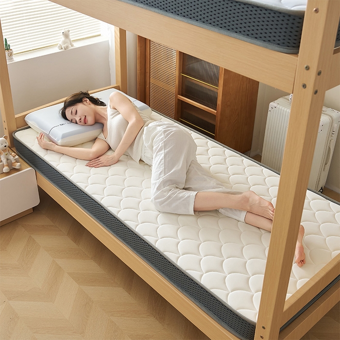 91家纺网 家纺一手货源 找家纺 锦丝钰床垫 2025新款乳胶记忆棉床垫-小床 立体-月光白