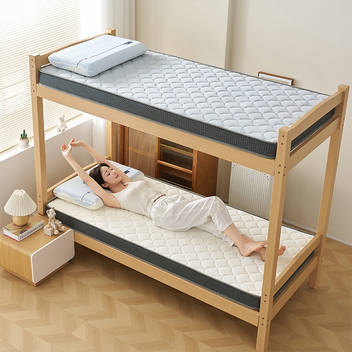 91家纺网 家纺一手货源 找家纺 锦丝钰床垫 2025新款乳胶记忆棉床垫-小床 立体-月光白