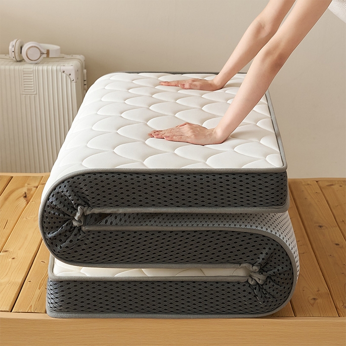 91家纺网 家纺一手货源 找家纺 锦丝钰床垫 2025新款乳胶记忆棉床垫-小床 立体-月光白