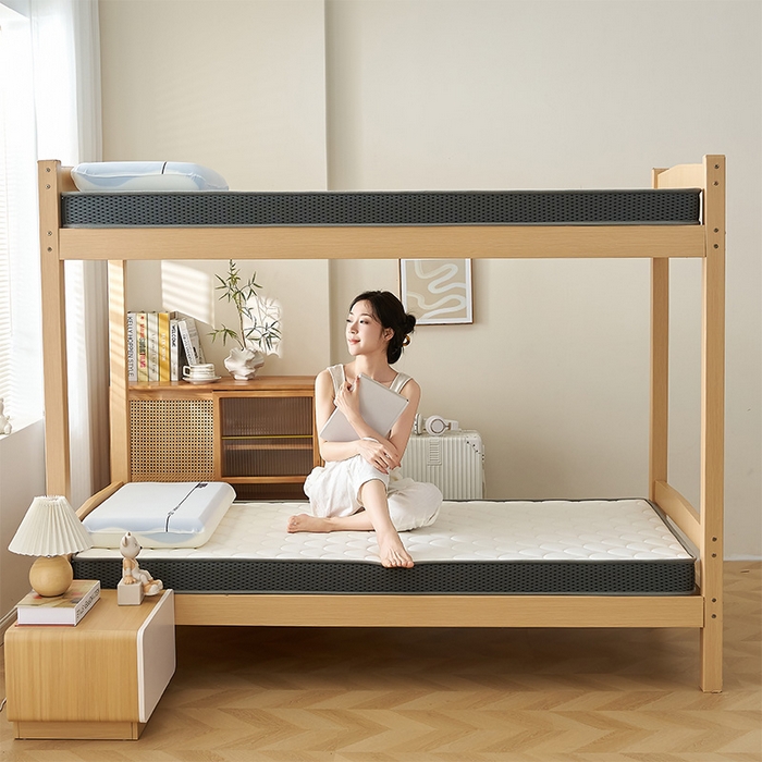 91家纺网 家纺一手货源 找家纺 锦丝钰床垫 2025新款乳胶记忆棉床垫-小床 立体-月光白