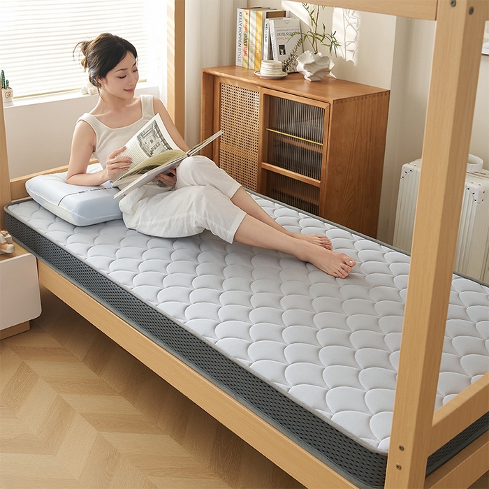 91家纺网 家纺一手货源 找家纺 锦丝钰床垫 2025新款乳胶记忆棉床垫-小床 立体-月光灰