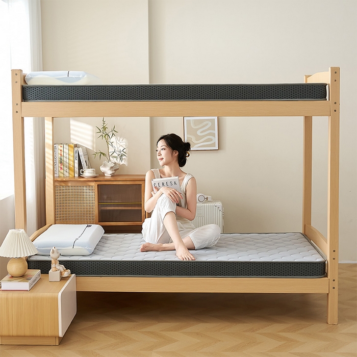 91家纺网 家纺一手货源 找家纺 锦丝钰床垫 2025新款乳胶记忆棉床垫-小床 立体-月光灰