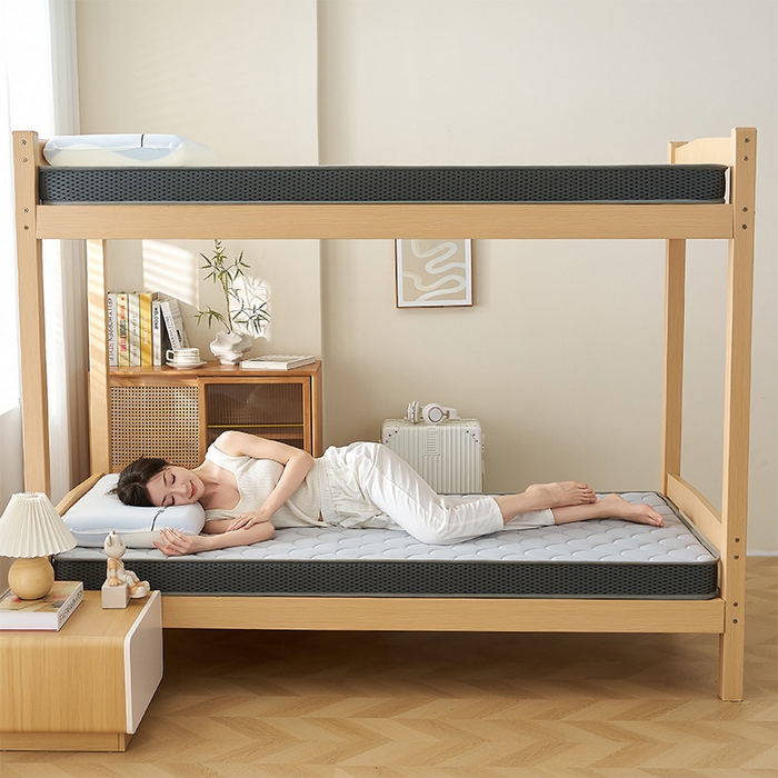 91家纺网 家纺一手货源 找家纺 锦丝钰床垫 2025新款乳胶记忆棉床垫-小床 立体-月光灰