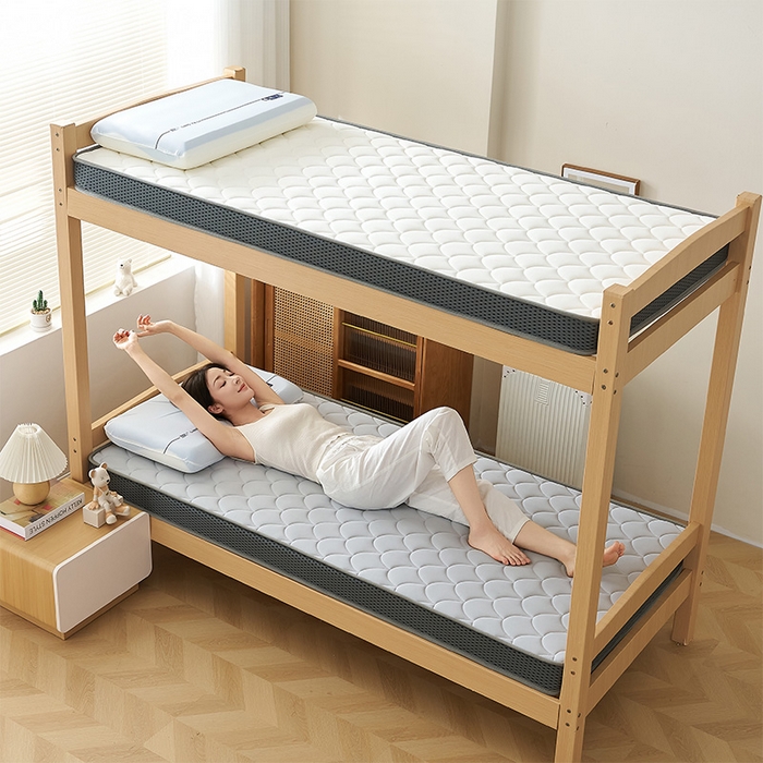 91家纺网 家纺一手货源 找家纺 锦丝钰床垫 2025新款乳胶记忆棉床垫-小床 立体-月光灰