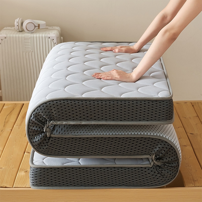 91家纺网 家纺一手货源 找家纺 锦丝钰床垫 2025新款乳胶记忆棉床垫-小床 立体-月光灰