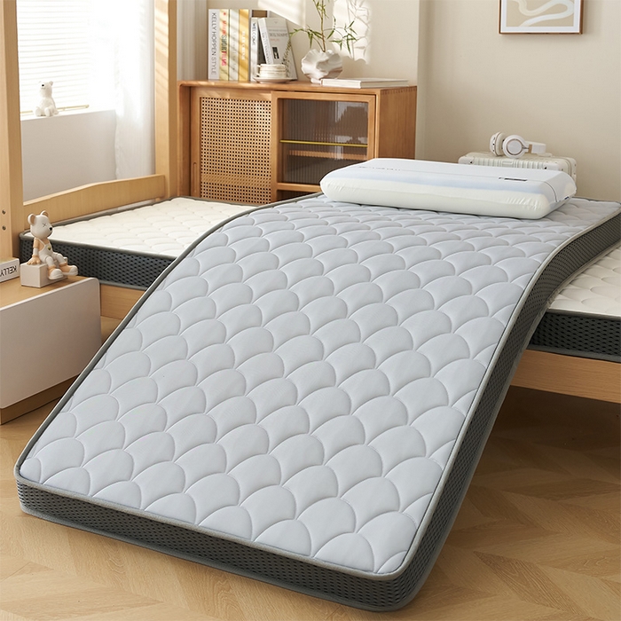 91家纺网 家纺一手货源 找家纺 锦丝钰床垫 2025新款乳胶记忆棉床垫-小床 立体-月光灰