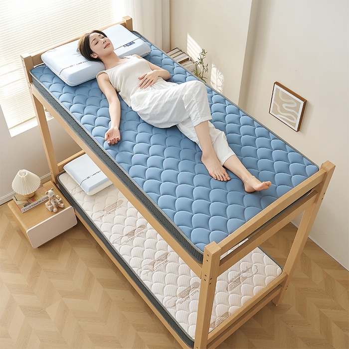 91家纺网 家纺一手货源 找家纺 锦丝钰床垫 2025新款乳胶记忆棉床垫-小床 立体-月光蓝