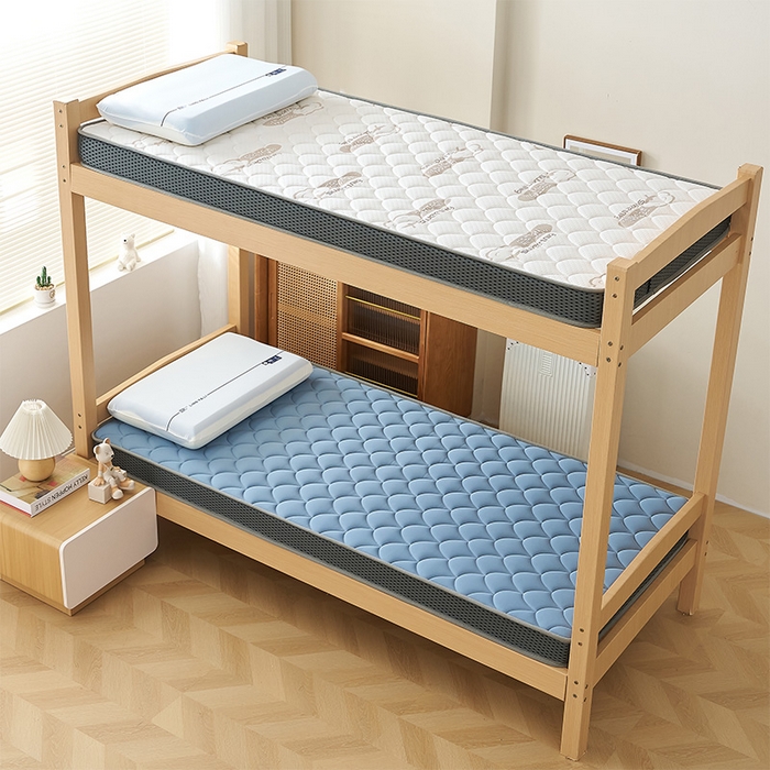 91家纺网 家纺一手货源 找家纺 锦丝钰床垫 2025新款乳胶记忆棉床垫-小床 立体-月光蓝