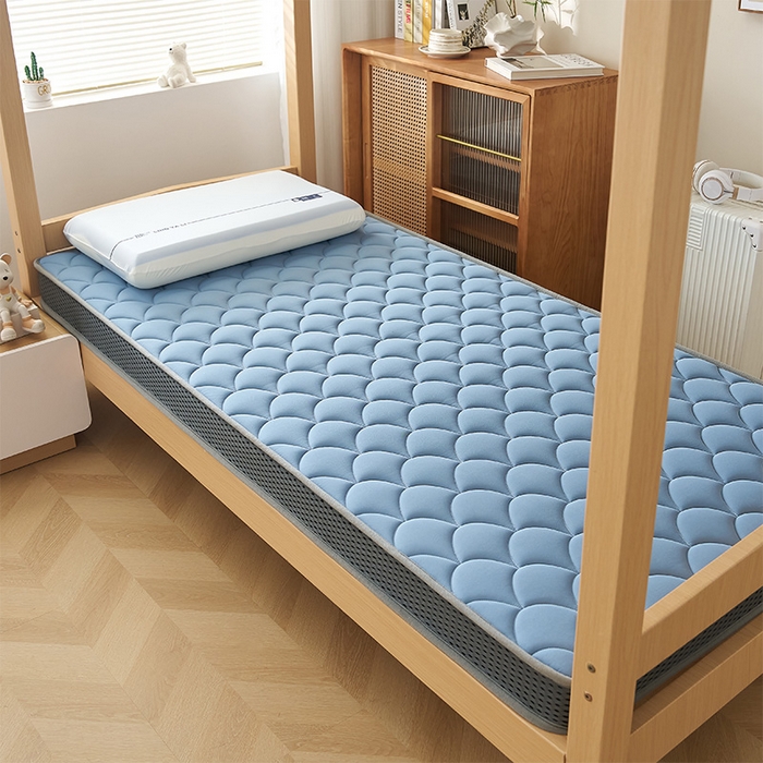 91家纺网 家纺一手货源 找家纺 锦丝钰床垫 2025新款乳胶记忆棉床垫-小床 立体-月光蓝