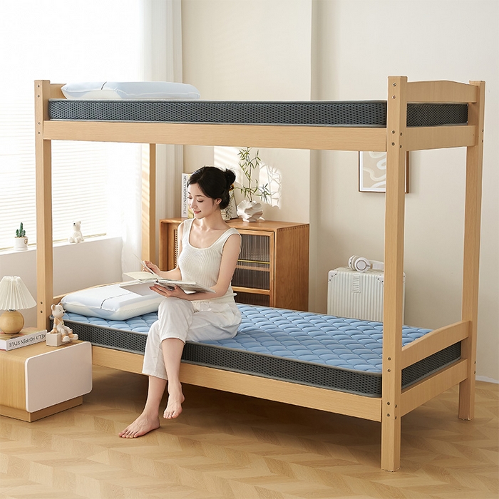 91家纺网 家纺一手货源 找家纺 锦丝钰床垫 2025新款乳胶记忆棉床垫-小床 立体-月光蓝