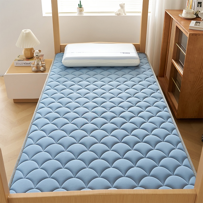91家纺网 家纺一手货源 找家纺 锦丝钰床垫 2025新款乳胶记忆棉床垫-小床 立体-月光蓝