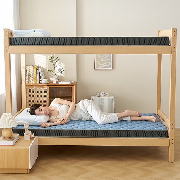 91家纺网 家纺一手货源 找家纺 锦丝钰床垫 2025新款乳胶记忆棉床垫-小床 立体-月光蓝