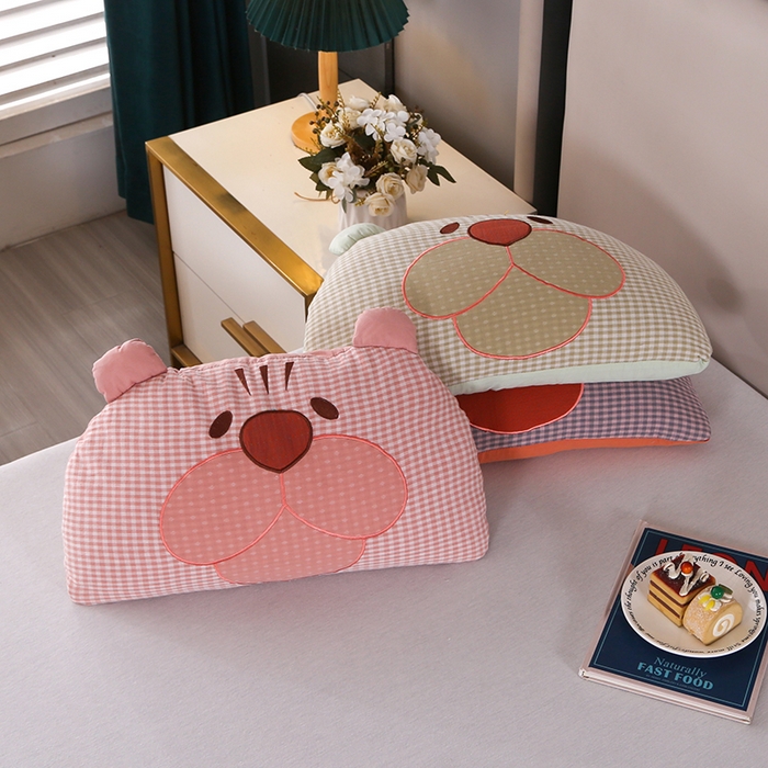 91家纺网 家纺一手货源 找家纺 （总）金牛枕芯 2025新款憨憨熊系列全棉荞麦枕