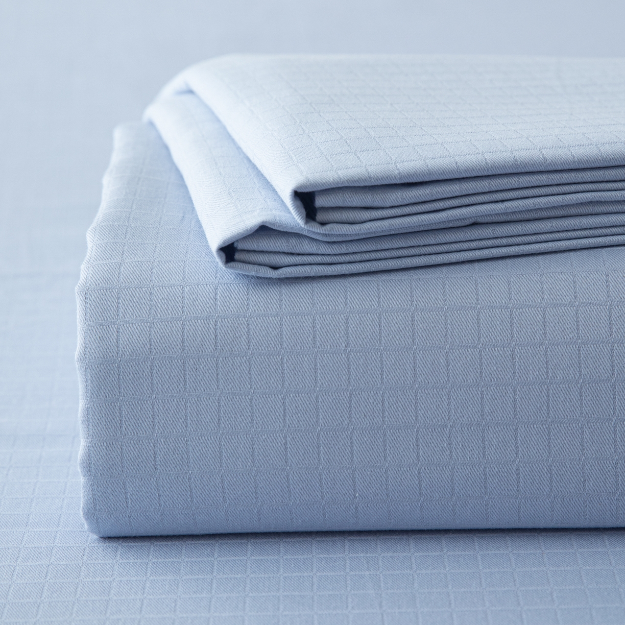 简宜家居（朝初家纺） 2025新款60支贡缎提花A版纯棉床单 绅士-天蓝