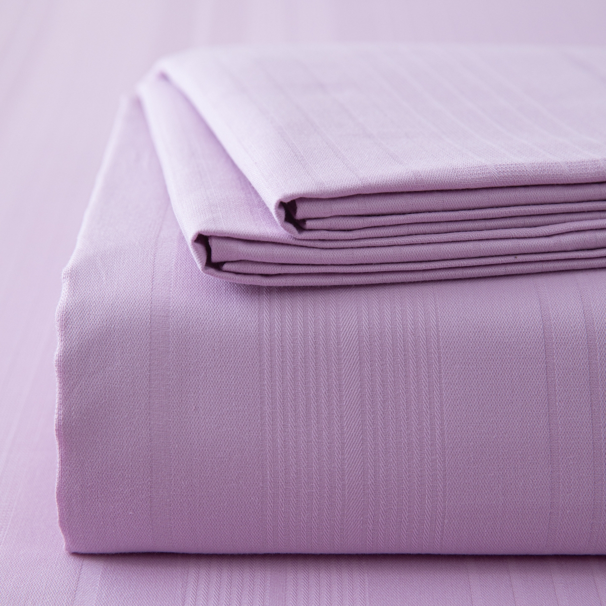 简宜家居（朝初家纺） 2025新款60支贡缎提花A版纯棉床单 条纹-紫