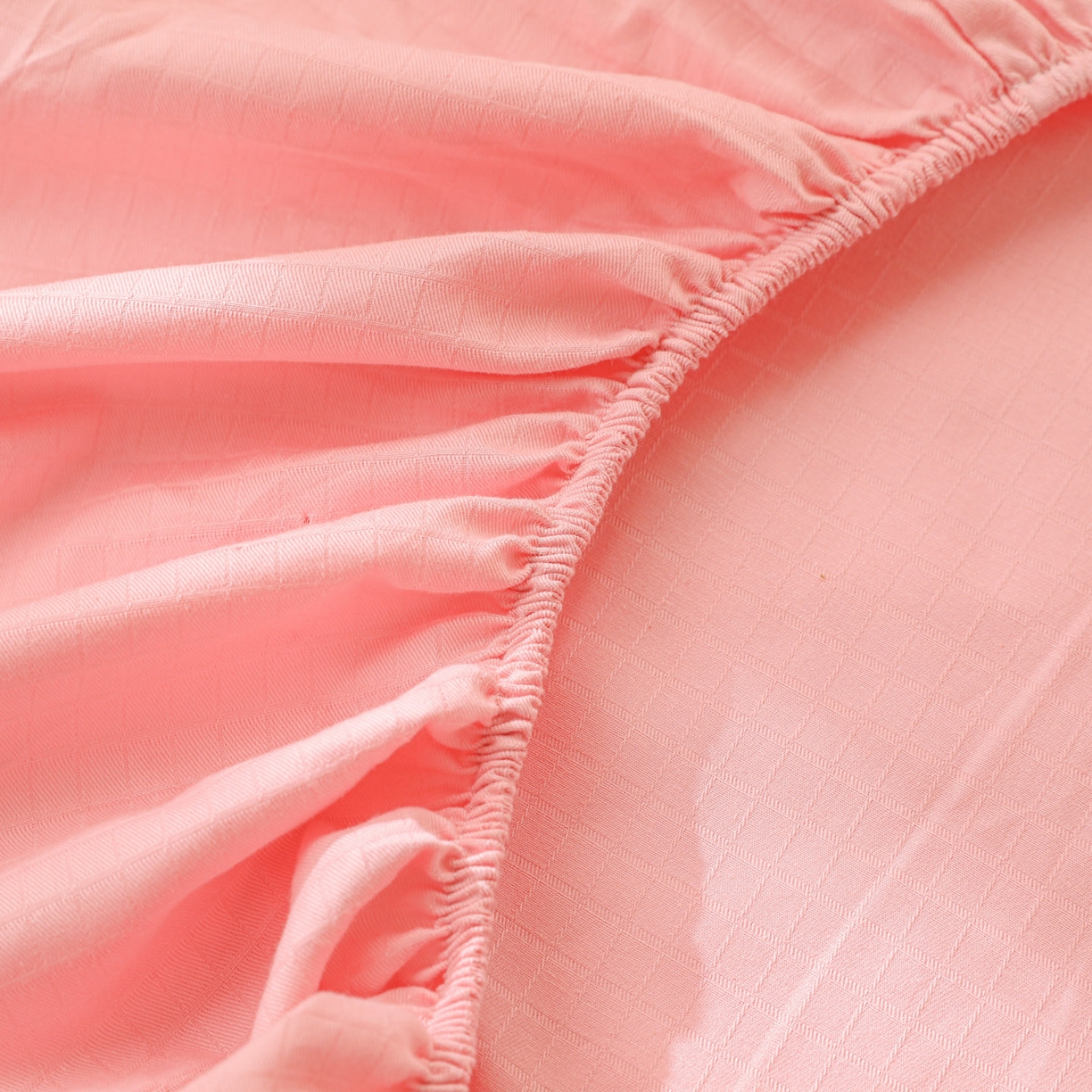 91家纺网 家纺一手货源 找家纺 简宜家居（朝初家纺） 2025新款60支贡缎提花A版纯棉床笠 公主-粉玉