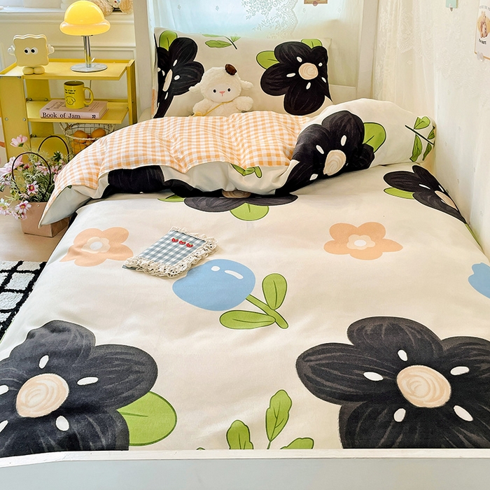 91家纺网 家纺一手货源 找家纺 花伞家居 2025新款学生床加厚磨毛印花单品单床笠单床单 初夏深