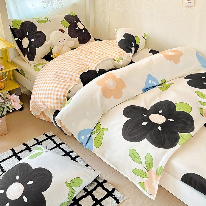 91家纺网 家纺一手货源 找家纺 花伞家居 2025新款学生床加厚磨毛印花单品单床笠单床单 初夏深