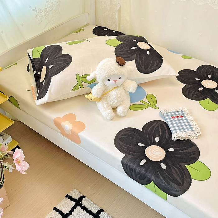 91家纺网 家纺一手货源 找家纺 花伞家居 2025新款学生床加厚磨毛印花单品单床笠单床单 初夏深