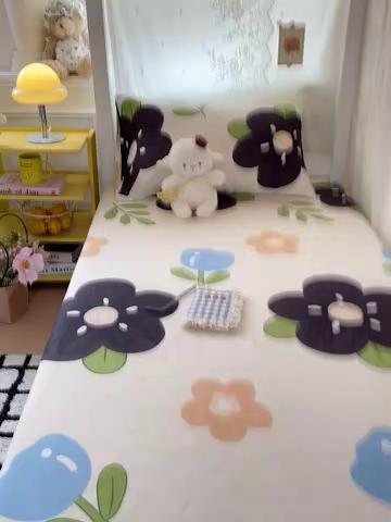 91家纺网 家纺一手货源 找家纺 花伞家居 2025新款学生床加厚磨毛印花单品单床笠单床单 初夏深