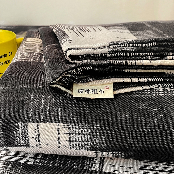 91家纺网 家纺一手货源 找家纺 花伞家居 2025新款学生床加厚磨毛印花单品单床笠单床单 简约波浪