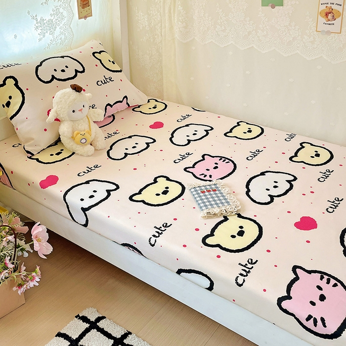 91家纺网 家纺一手货源 找家纺 花伞家居 2025新款学生床加厚磨毛印花单品单床笠单床单 可可爱爱