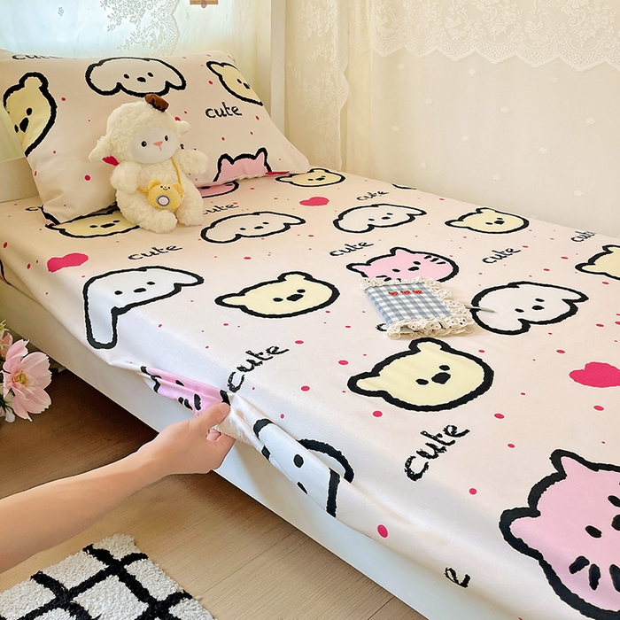 91家纺网 家纺一手货源 找家纺 花伞家居 2025新款学生床加厚磨毛印花单品单床笠单床单 可可爱爱