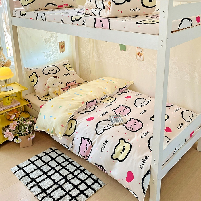 91家纺网 家纺一手货源 找家纺 花伞家居 2025新款学生床加厚磨毛印花单品单床笠单床单 可可爱爱