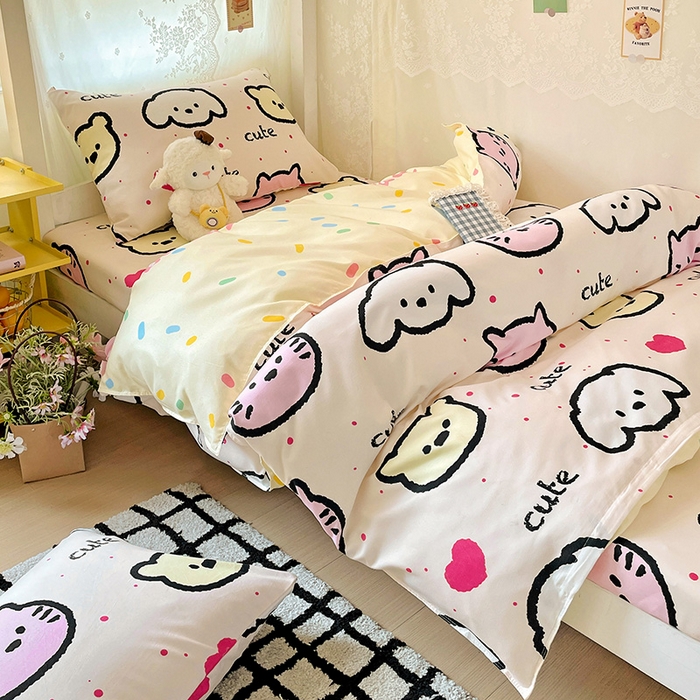 91家纺网 家纺一手货源 找家纺 花伞家居 2025新款学生床加厚磨毛印花单品单床笠单床单 可可爱爱