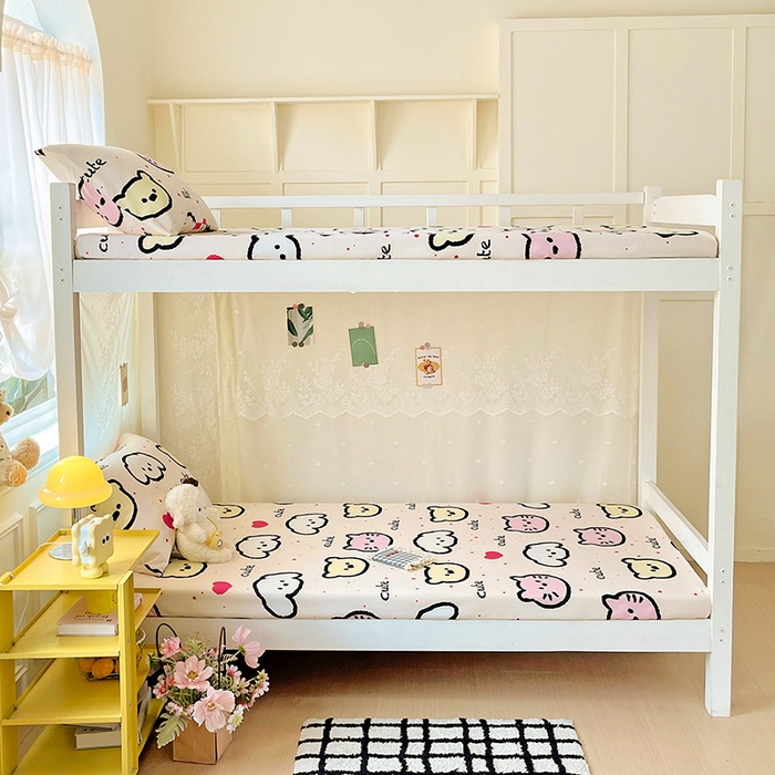 91家纺网 家纺一手货源 找家纺 花伞家居 2025新款学生床加厚磨毛印花单品单床笠单床单 可可爱爱