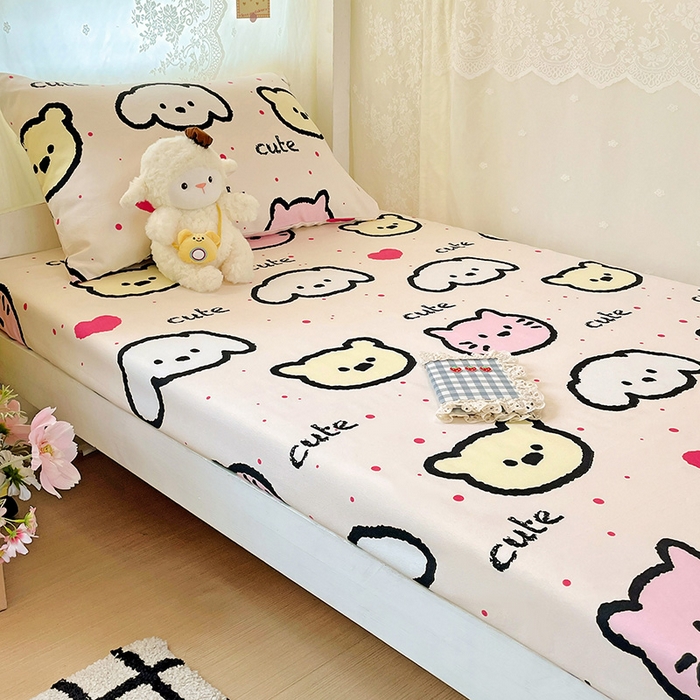 91家纺网 家纺一手货源 找家纺 花伞家居 2025新款学生床加厚磨毛印花单品单床笠单床单 可可爱爱