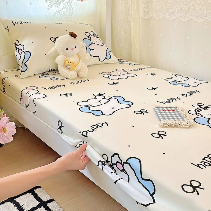 91家纺网 家纺一手货源 找家纺 花伞家居 2025新款学生床加厚磨毛印花单品单床笠单床单 快乐宝贝