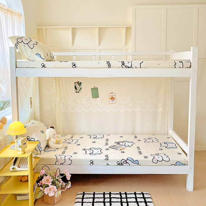 91家纺网 家纺一手货源 找家纺 花伞家居 2025新款学生床加厚磨毛印花单品单床笠单床单 快乐宝贝