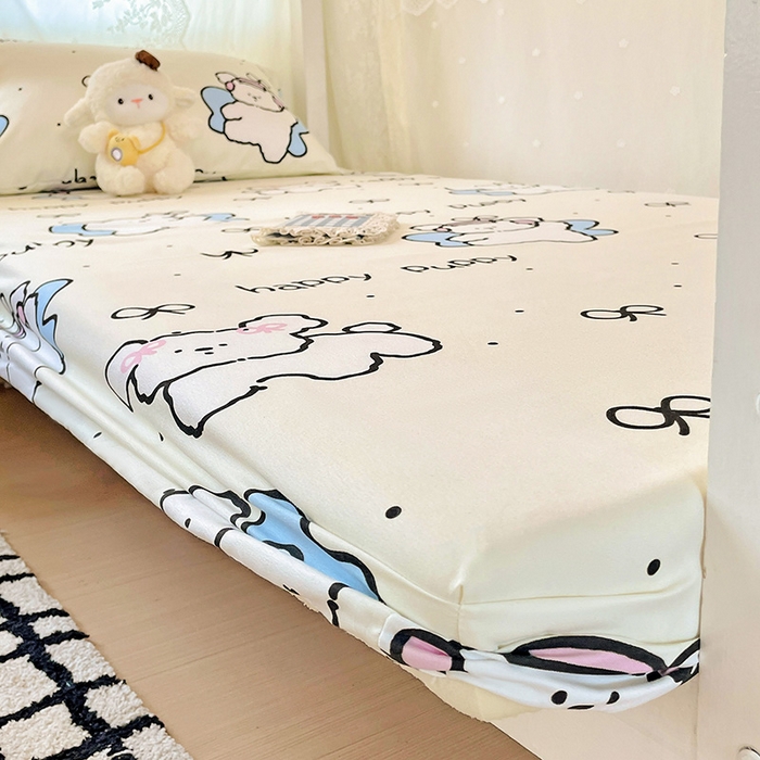 91家纺网 家纺一手货源 找家纺 花伞家居 2025新款学生床加厚磨毛印花单品单床笠单床单 快乐宝贝