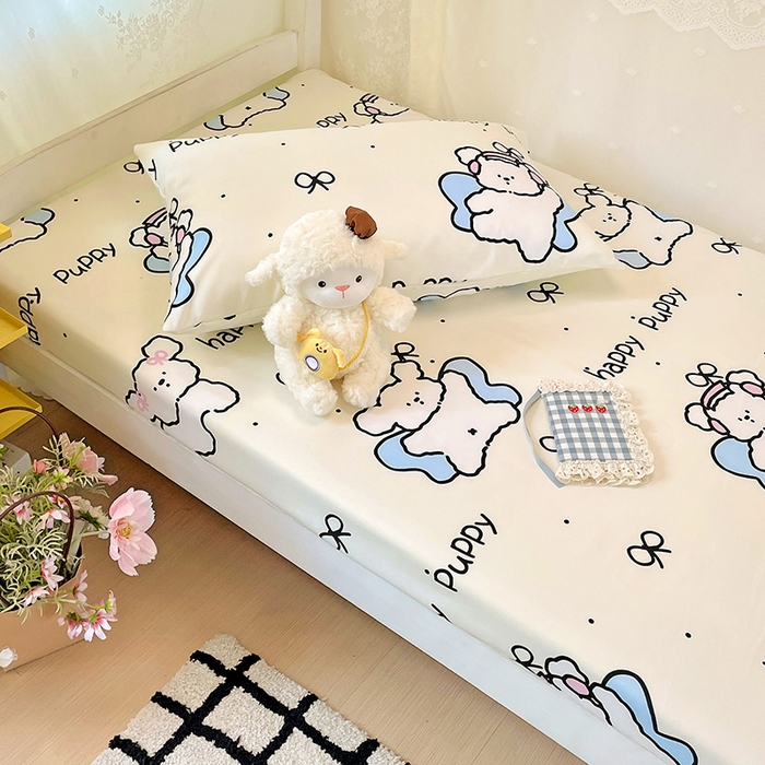 91家纺网 家纺一手货源 找家纺 花伞家居 2025新款学生床加厚磨毛印花单品单床笠单床单 快乐宝贝