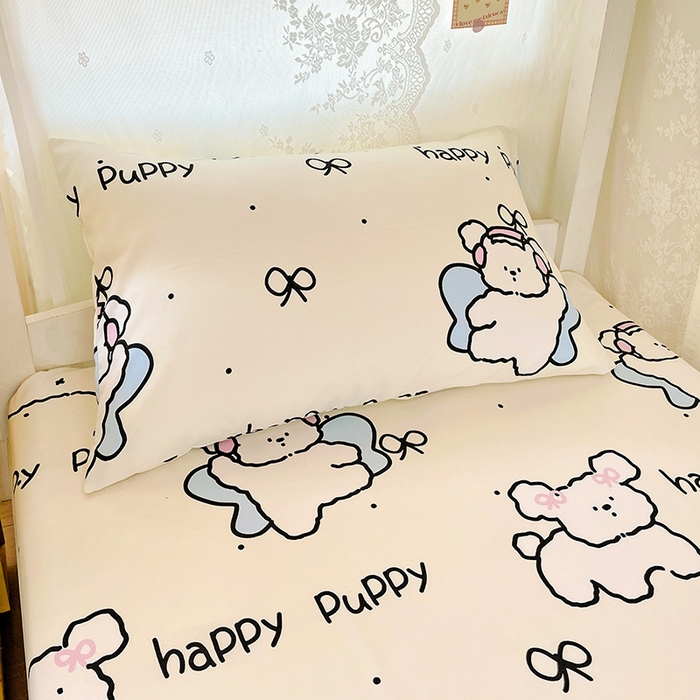 91家纺网 家纺一手货源 找家纺 花伞家居 2025新款学生床加厚磨毛印花单品单床笠单床单 快乐宝贝