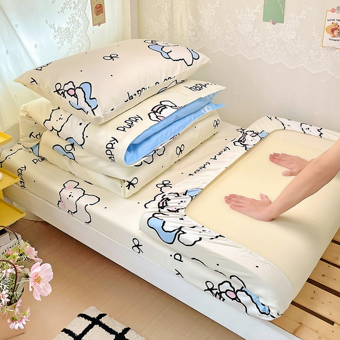 花伞家居 2025新款学生床加厚磨毛印花单品单床笠单床单 快乐宝贝