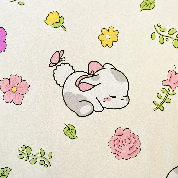 91家纺网 家纺一手货源 找家纺 花伞家居 2025新款学生床加厚磨毛印花单品单床笠单床单 撒娇小兔