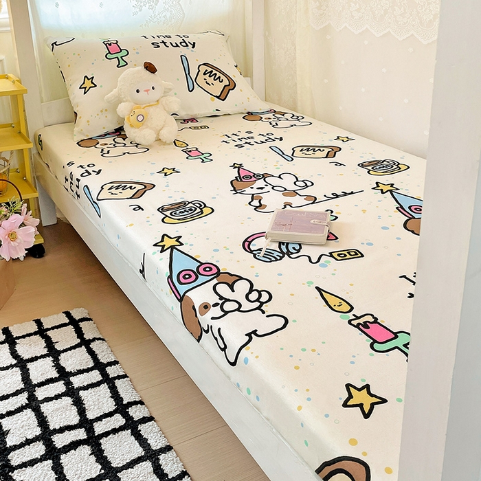 91家纺网 家纺一手货源 找家纺 花伞家居 2025新款学生床加厚磨毛印花单品单床笠单床单 学习时间