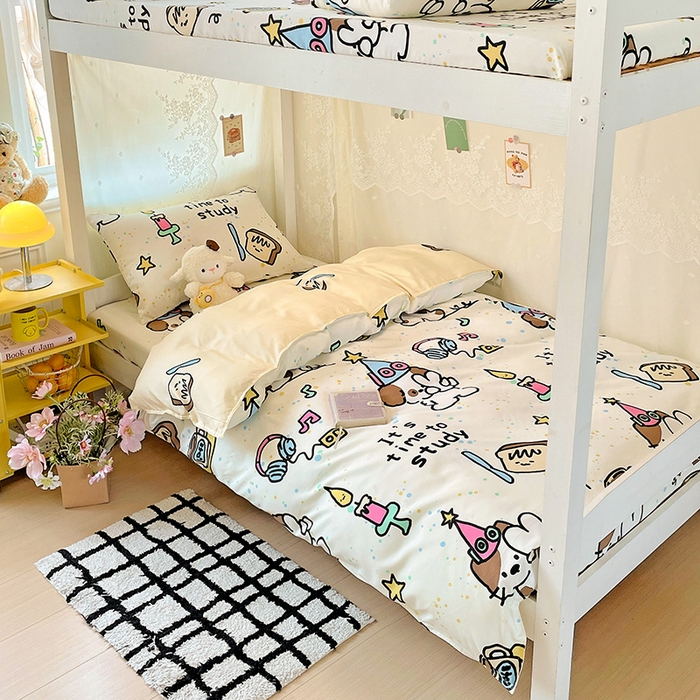 91家纺网 家纺一手货源 找家纺 花伞家居 2025新款学生床加厚磨毛印花单品单床笠单床单 学习时间