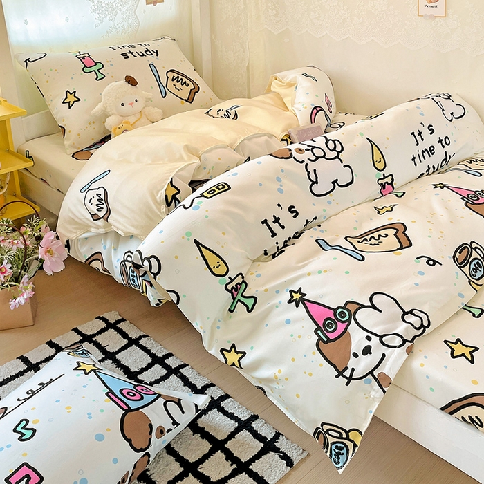 91家纺网 家纺一手货源 找家纺 花伞家居 2025新款学生床加厚磨毛印花单品单床笠单床单 学习时间