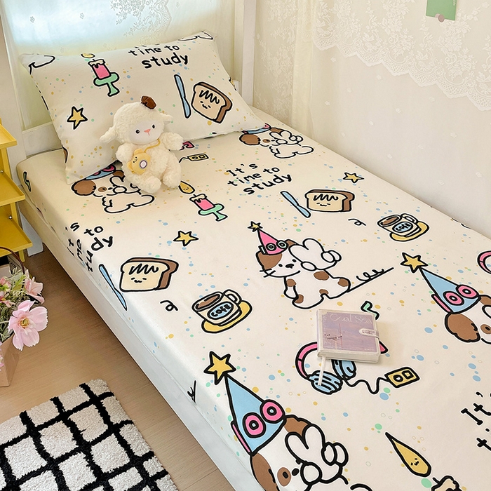 91家纺网 家纺一手货源 找家纺 花伞家居 2025新款学生床加厚磨毛印花单品单床笠单床单 学习时间