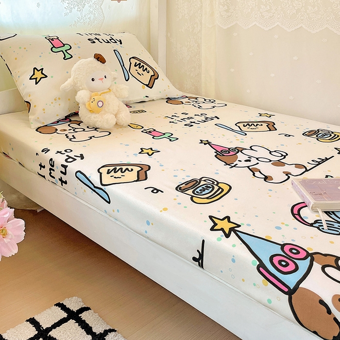 91家纺网 家纺一手货源 找家纺 花伞家居 2025新款学生床加厚磨毛印花单品单床笠单床单 学习时间