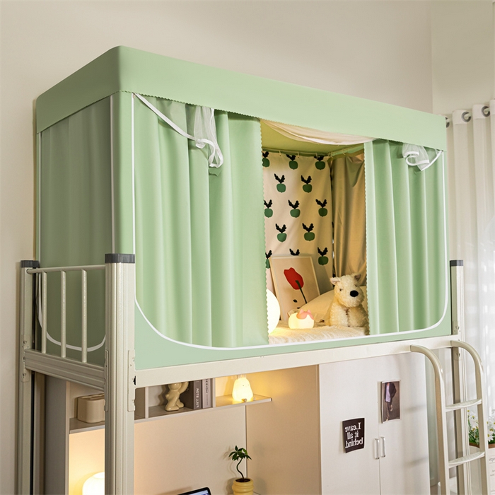 91家纺网 家纺一手货源 找家纺 飞轮海蚊帐 2025新款五面强遮光蚊帐（送风扇杆）XZ-22（送靠墙帘） 果绿